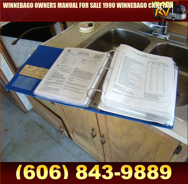 Used RV Parts WINNEBAGO OWNERS MANUAL FOR SALE 1990 WINNEBAGO CHIEFTAIN Auto Parts RV Parts ...