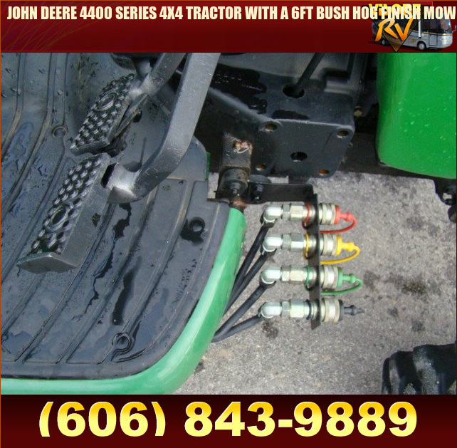 Salvage RV Parts JOHN DEERE 4400 SERIES 4X4 TRACTOR WITH A 6FT BUSH HOG
