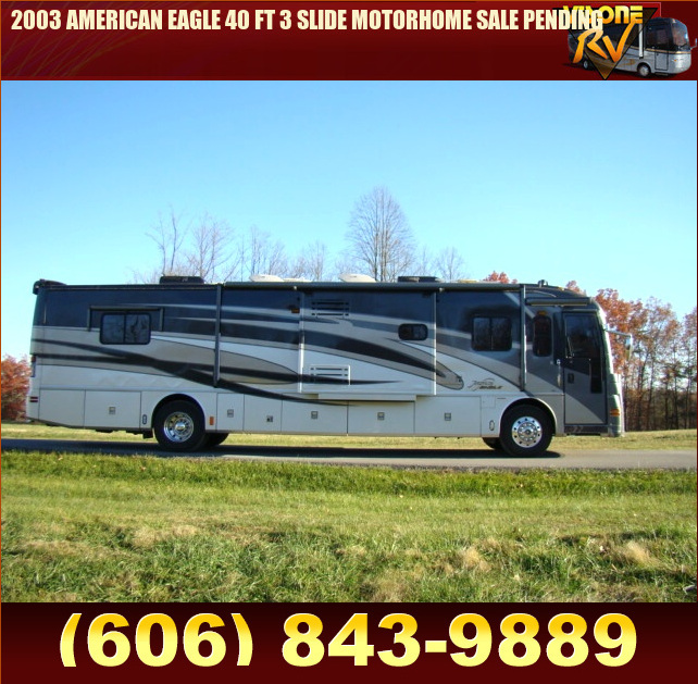 Used RV Parts 2003 AMERICAN EAGLE 40 FT 3 SLIDE MOTORHOME SALE PENDING