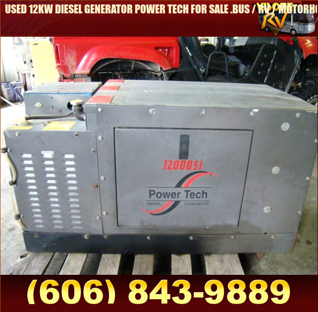 Salvage RV Parts USED 12KW DIESEL GENERATOR POWER TECH FOR SALE .BUS