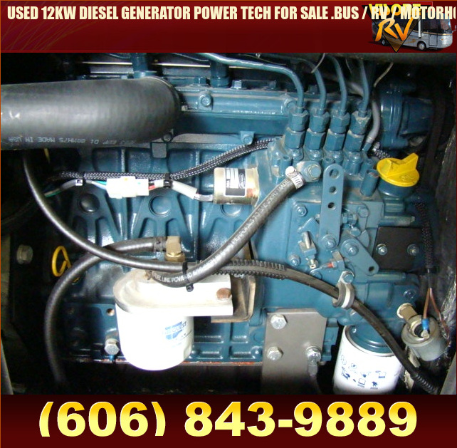 Salvage RV Parts USED 12KW DIESEL GENERATOR POWER TECH FOR SALE .BUS