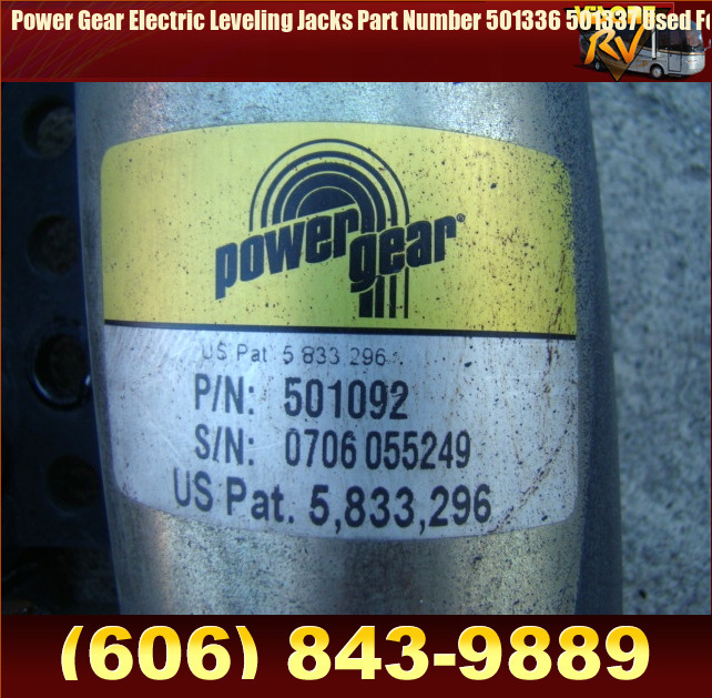 Salvage RV Parts Power Gear Electric Leveling Jacks Part Number 501336