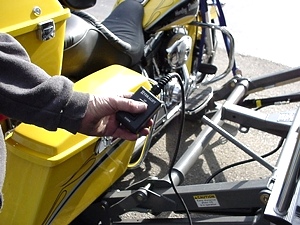WORLDS BEST RV MOTORCYCLE LIFT BY HYDRALIFT.DRIVE-ON DRIVE-OFF