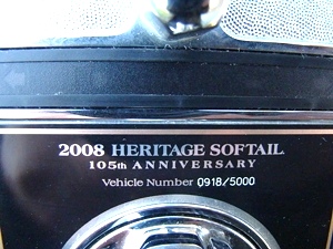 2008 HARLEY DAVIDSON HERITAGE SOFTAIL 105TH ANNIVERSARY 