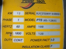 USED 12KW DIESEL GENERATOR POWER TECH FOR SALE .BUS / RV / MOTORHOME  