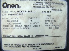 Used Onan Generator 7.5 Quite Diesel For Sale .
