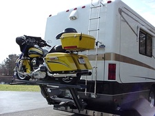 WORLDS BEST RV MOTORCYCLE LIFT BY HYDRALIFT.DRIVE-ON DRIVE-OFF