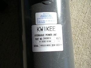 Used Kwikee Hydraulic Pump p/n 2020010 