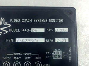 Used Aladdin Video Coach System Monitor p/n 38050056 